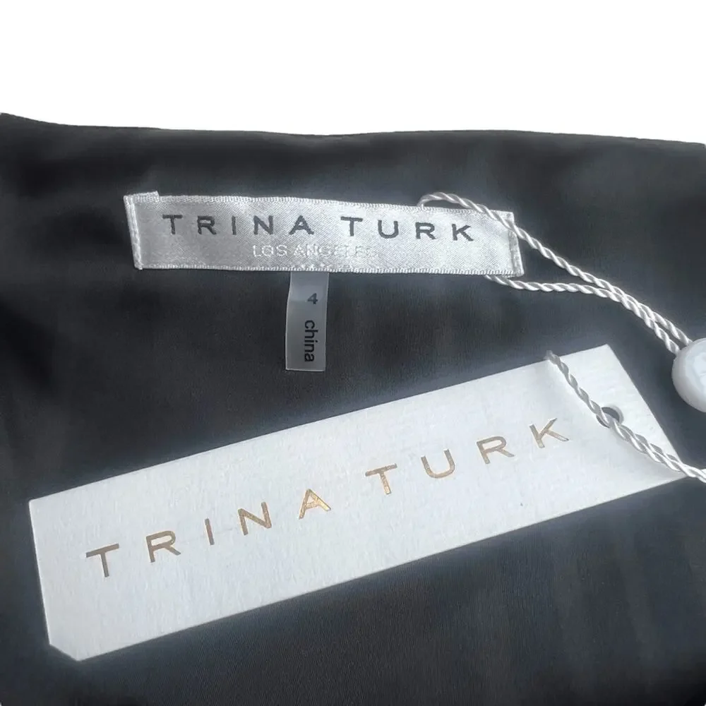 NWT Trina Turk Printed Boat-Neck Kimono  3/4 Sleeve Belted Shift Dress Sz 4 - Picture 4 of 8